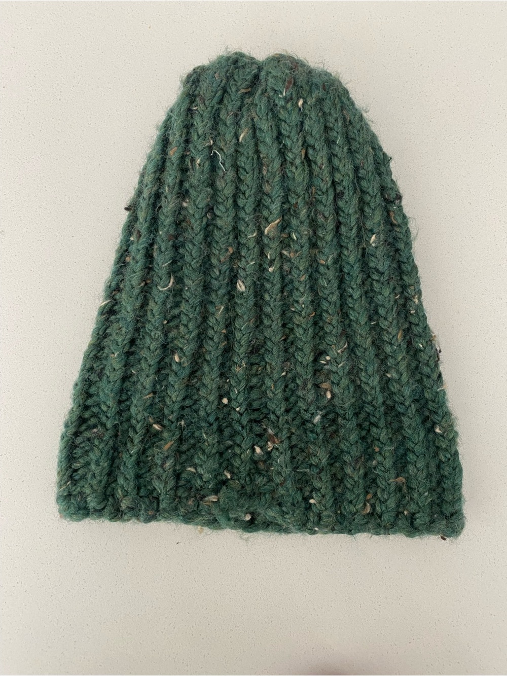 Chunky Green Hand Knit Cuffed Beanie - Picture 4 of 7